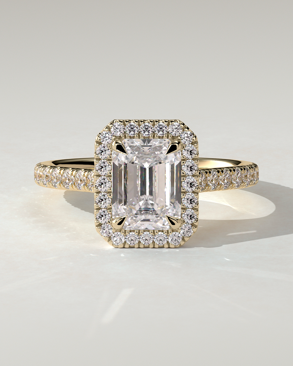 Vanessa Halo Emerald Ring