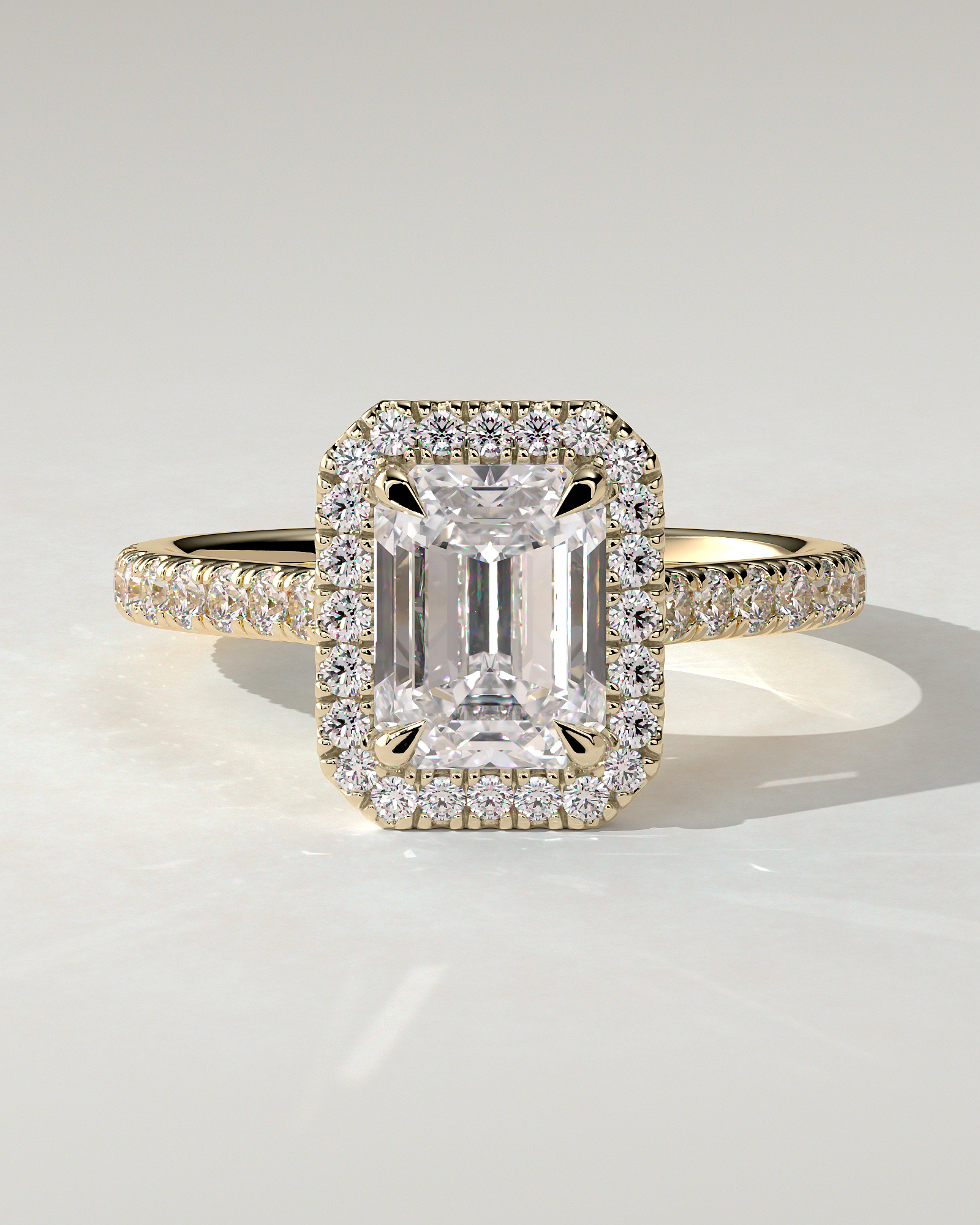 Vanessa Halo Emerald Ring