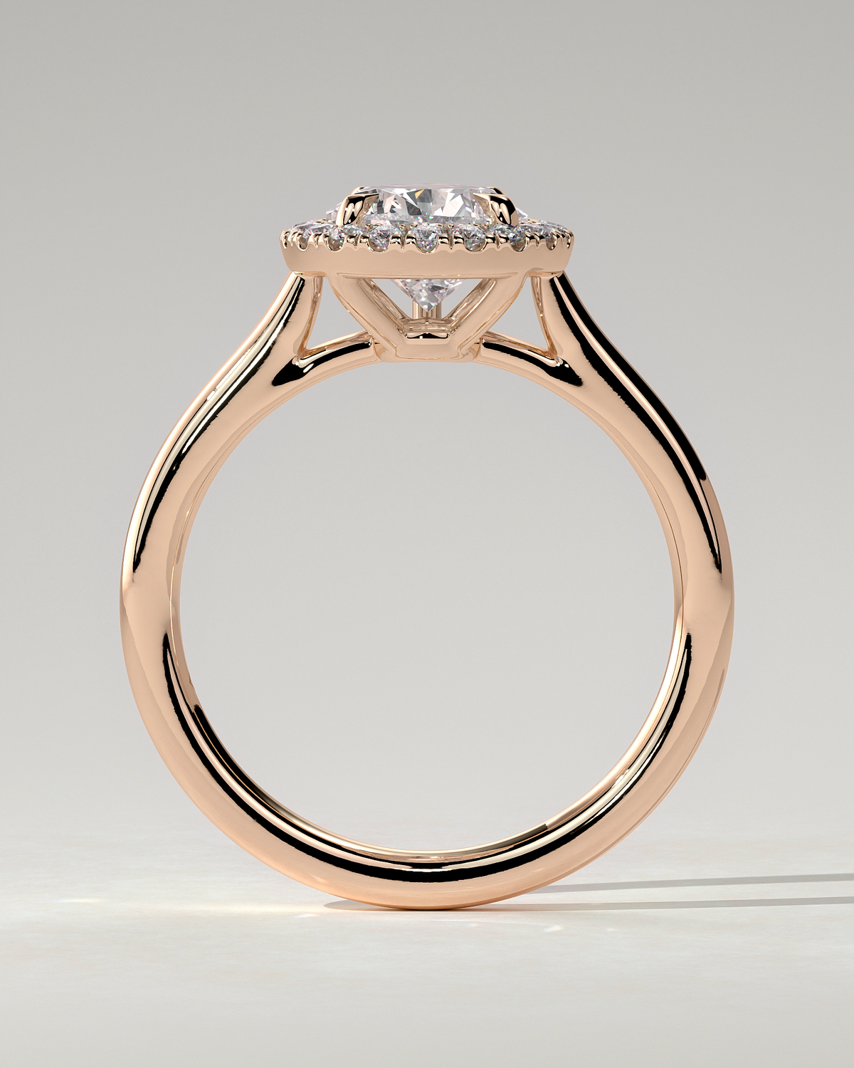 Viola Halo Pear Ring