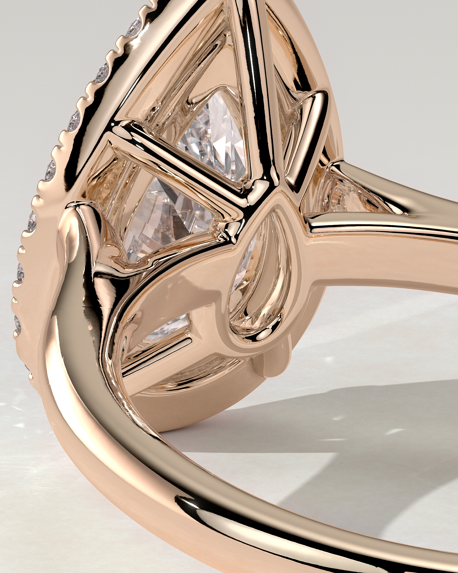 Viola Halo Pear Ring