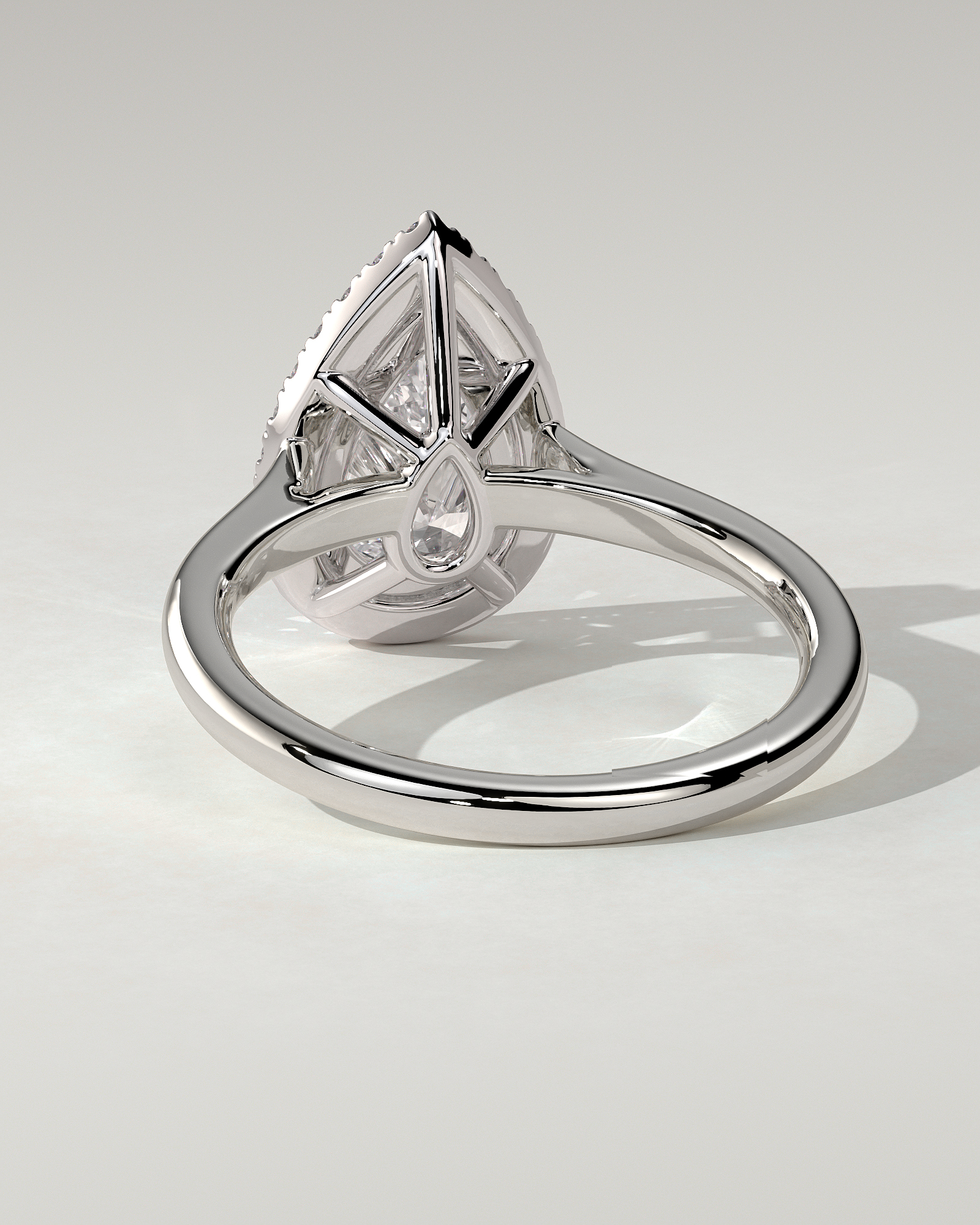 Viola Halo Pear Ring