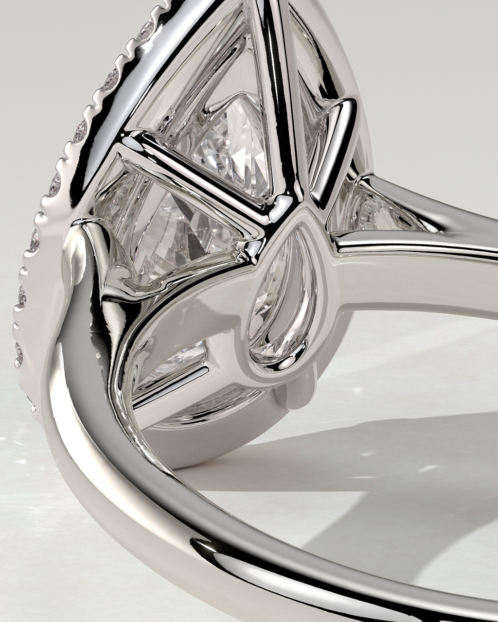 Viola Halo Pear Ring