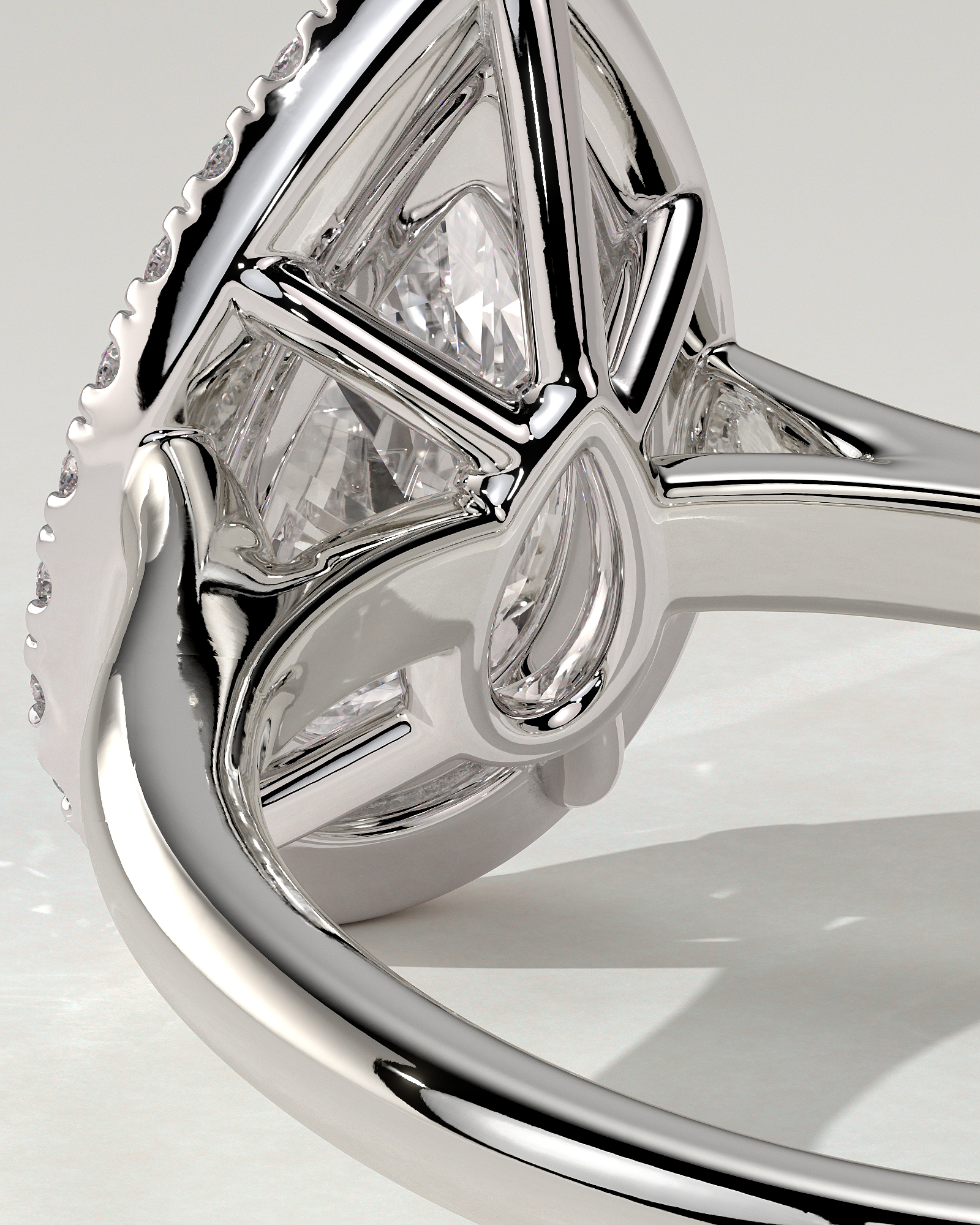 Viola Halo Pear Ring