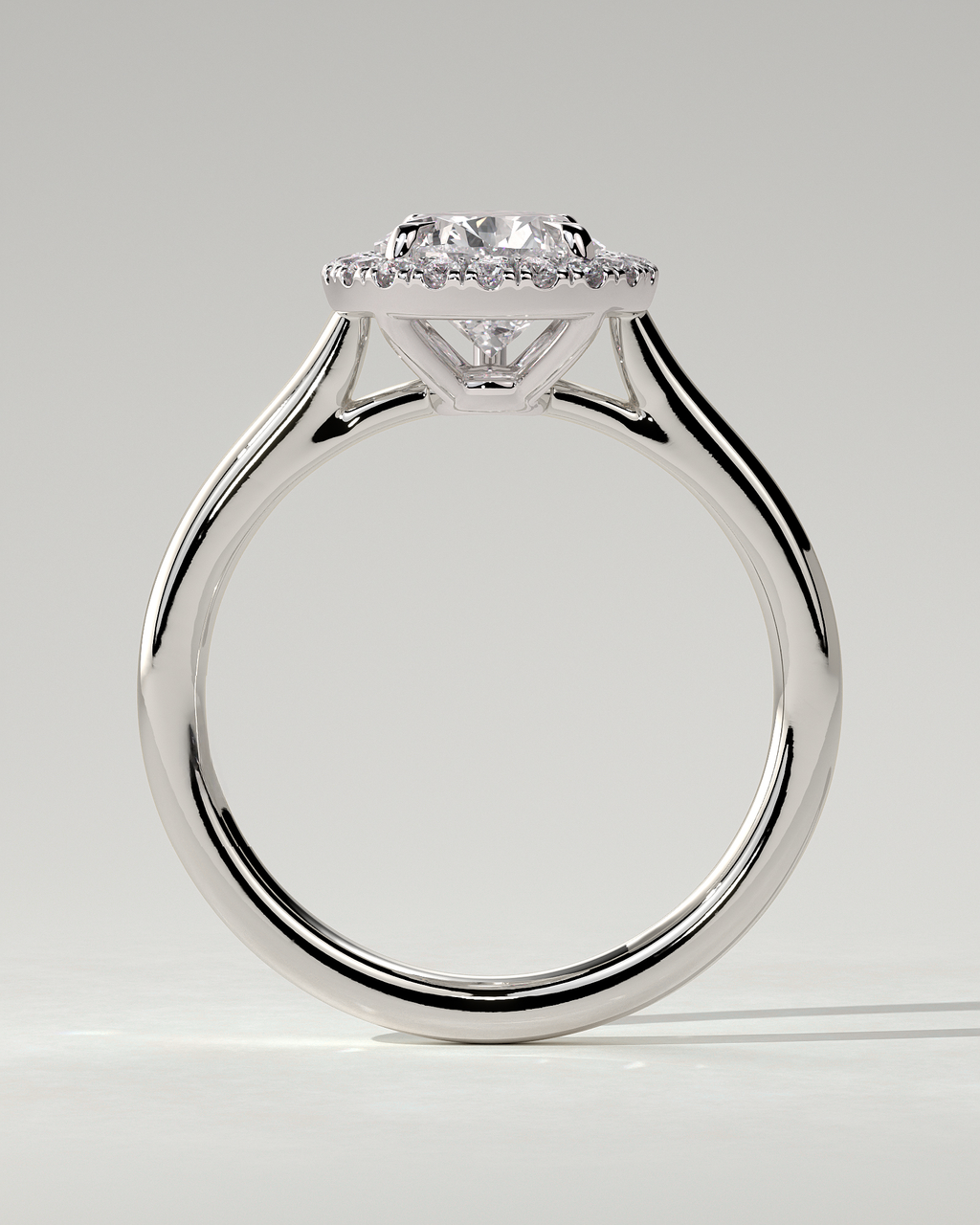 Viola Halo Pear Ring