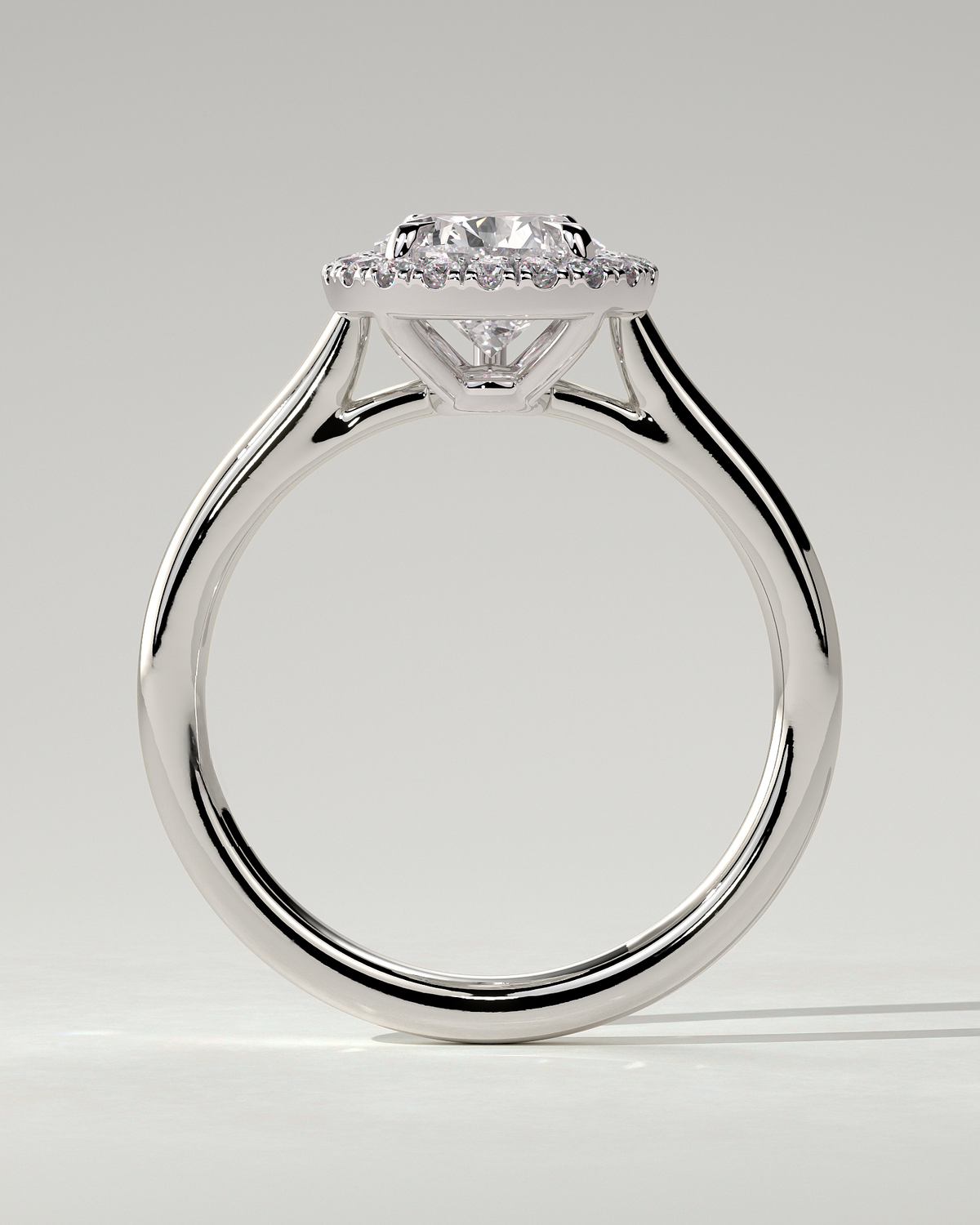 Viola Halo Pear Ring