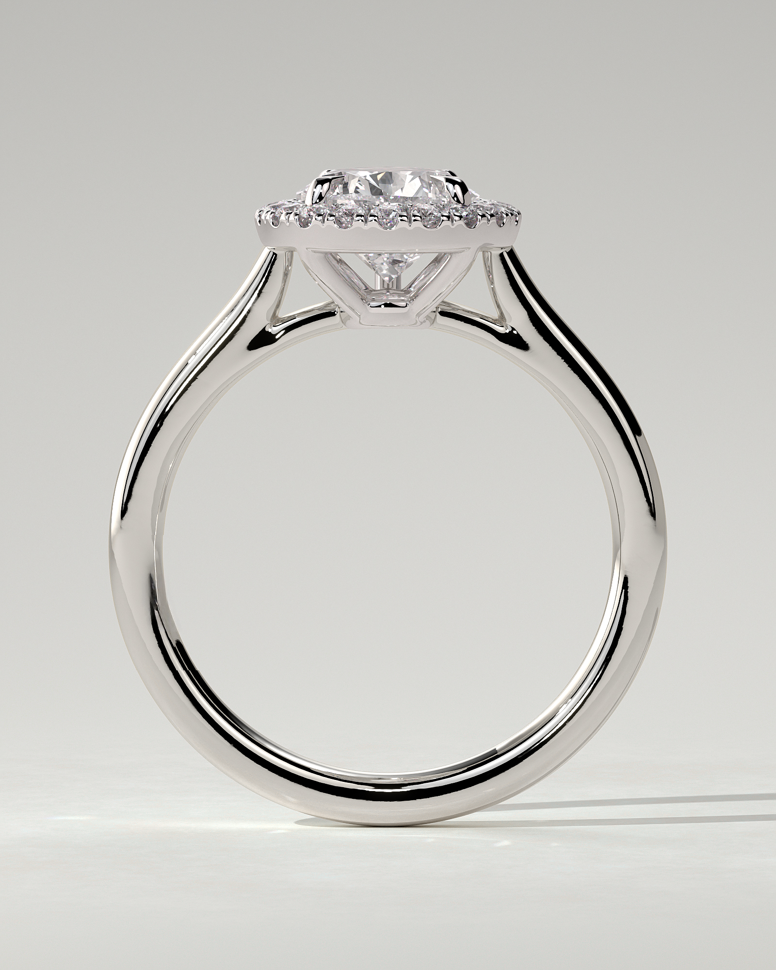 Viola Halo Pear Ring