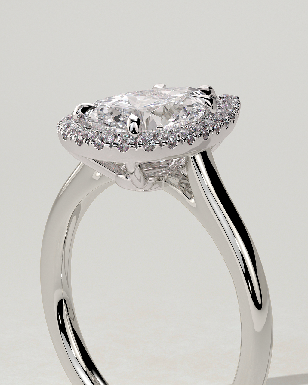 Viola Halo Pear Ring