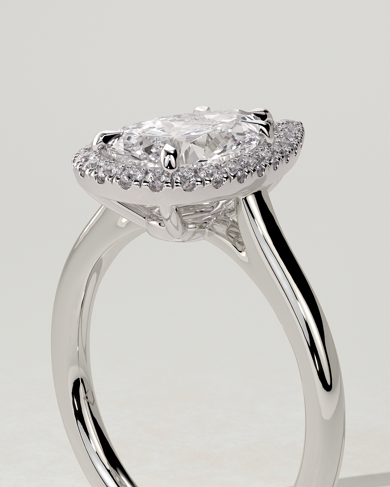 Viola Halo Pear Ring