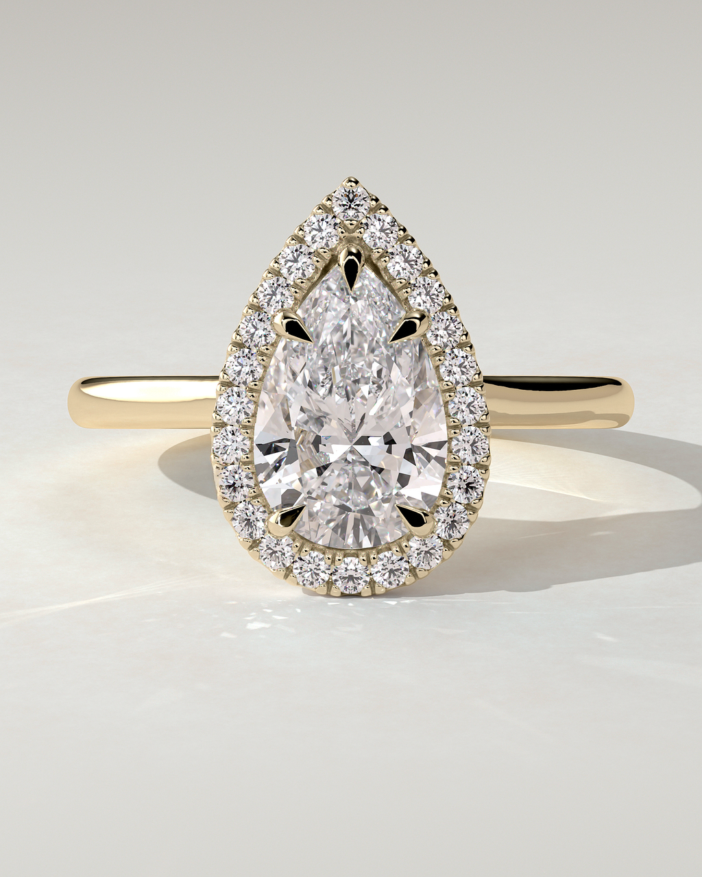 Viola Halo Pear Ring