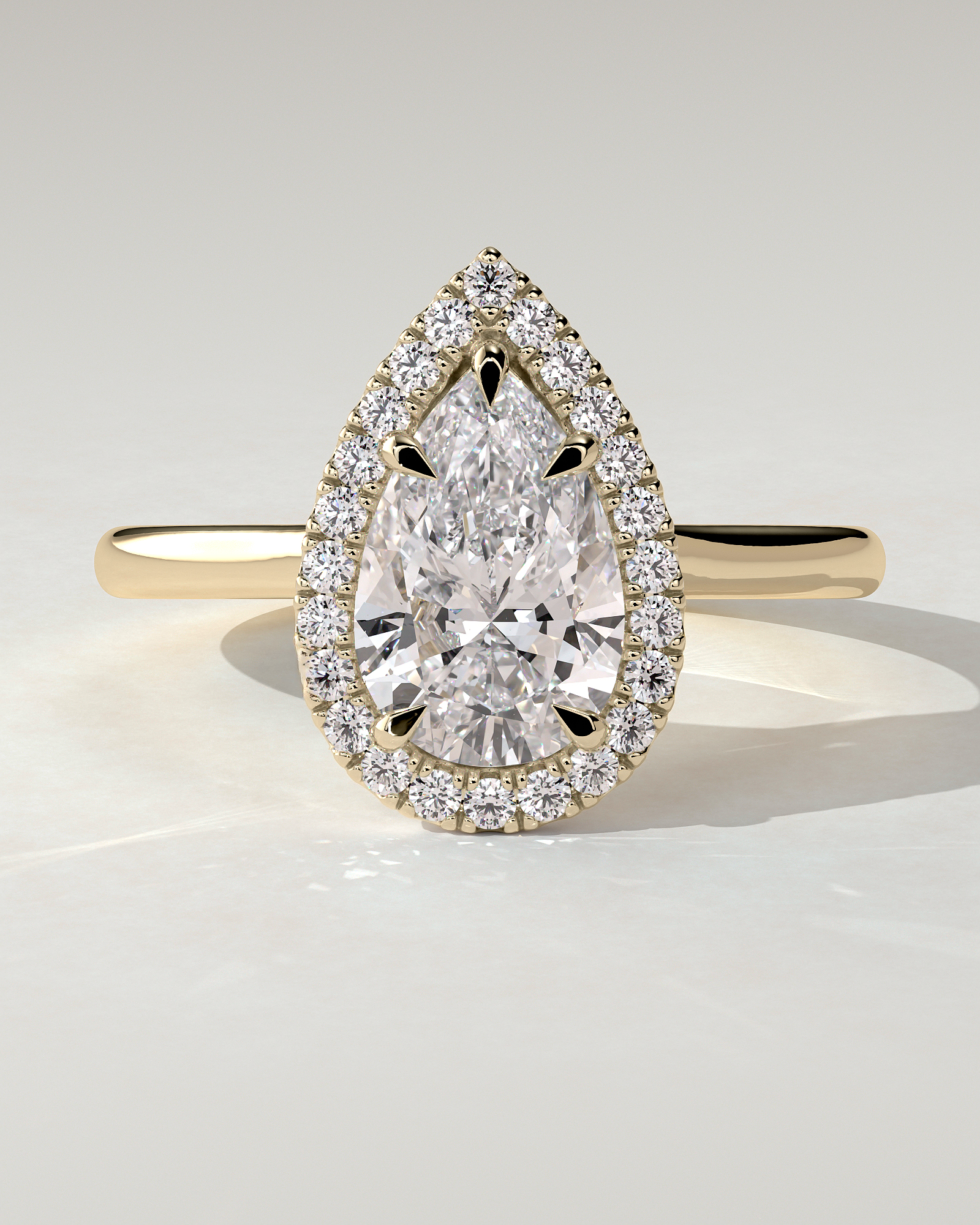 Viola Halo Pear Ring