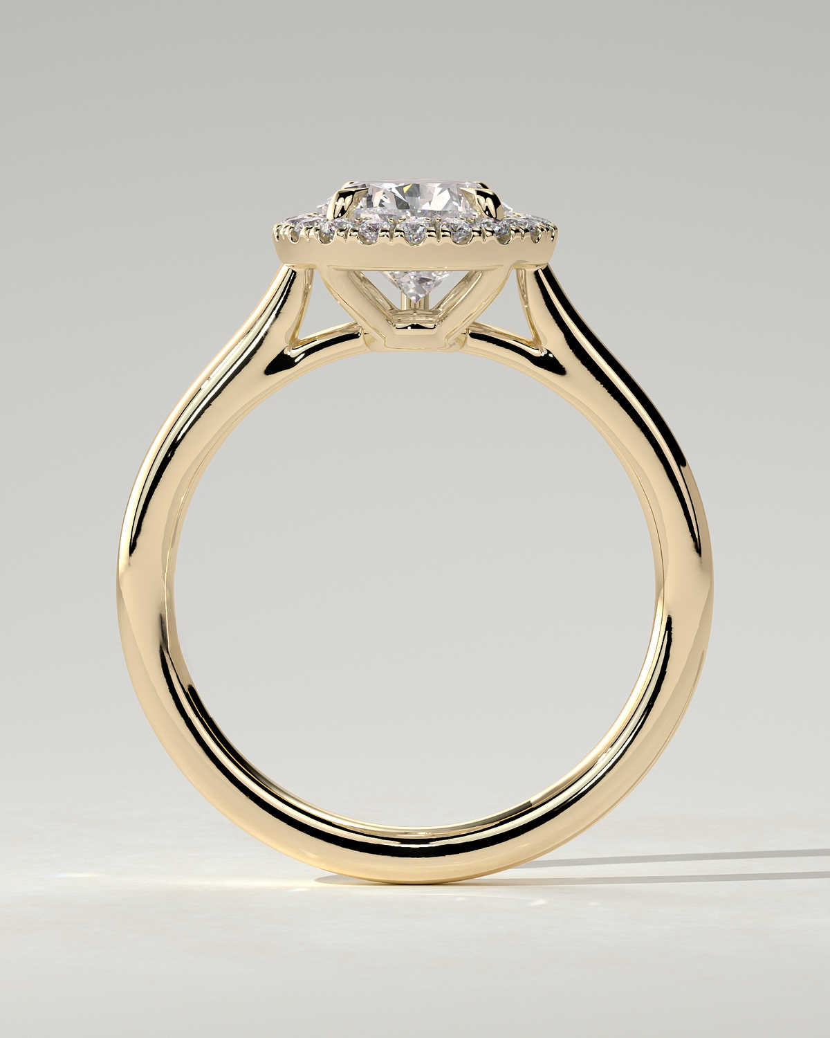 Viola Halo Pear Ring