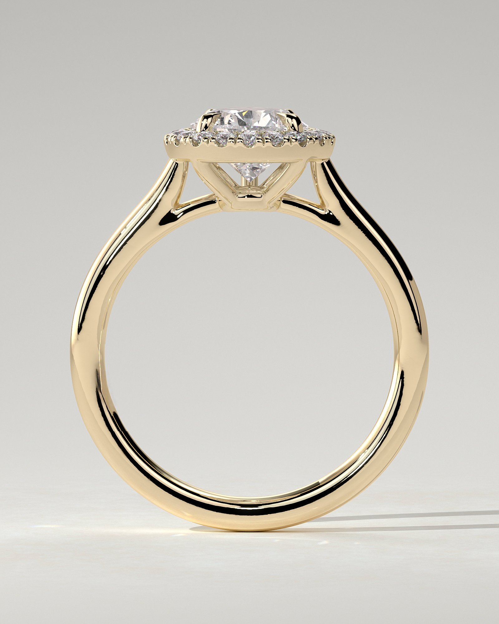 Viola Halo Pear Ring
