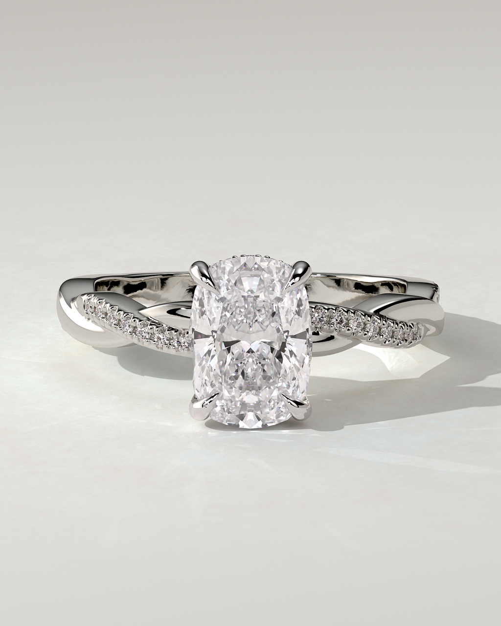 Violetta Solitaire Cushion Ring