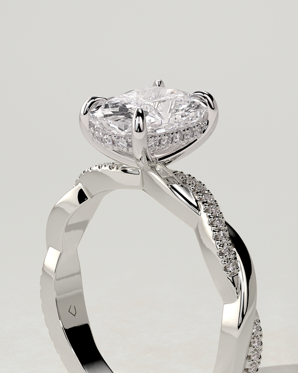 Violetta Solitaire Cushion Ring