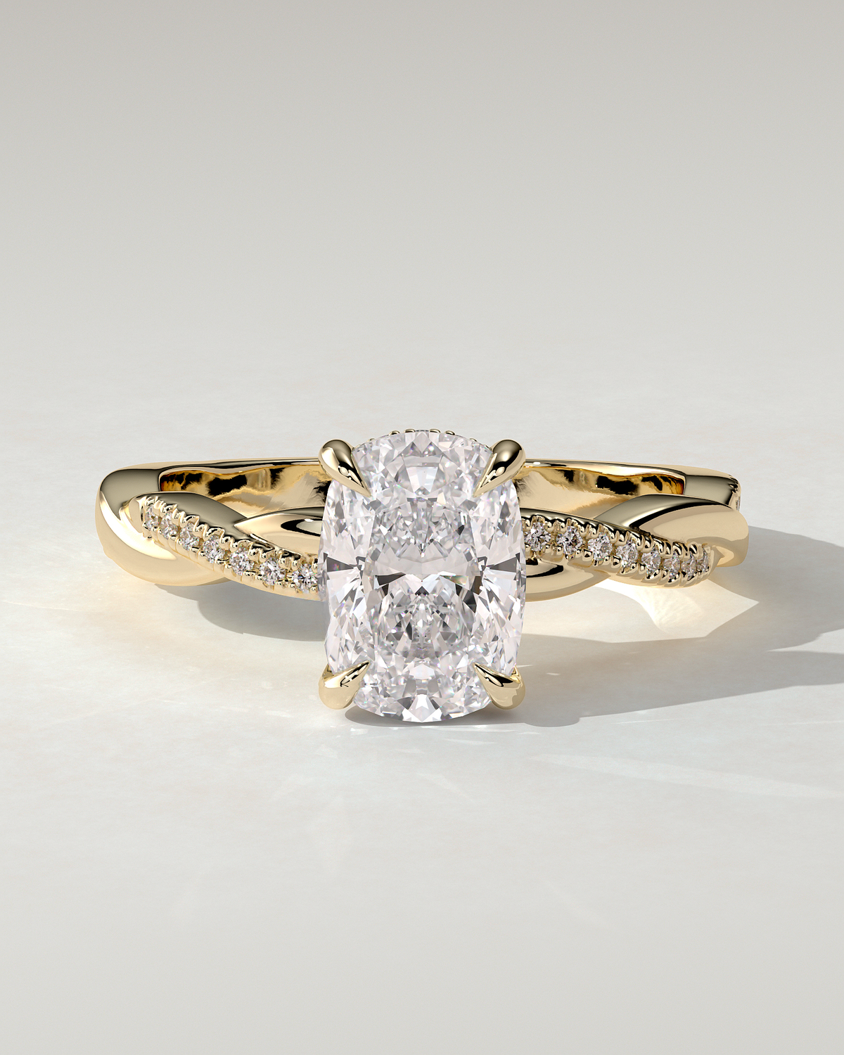 Violetta Solitaire Cushion Ring