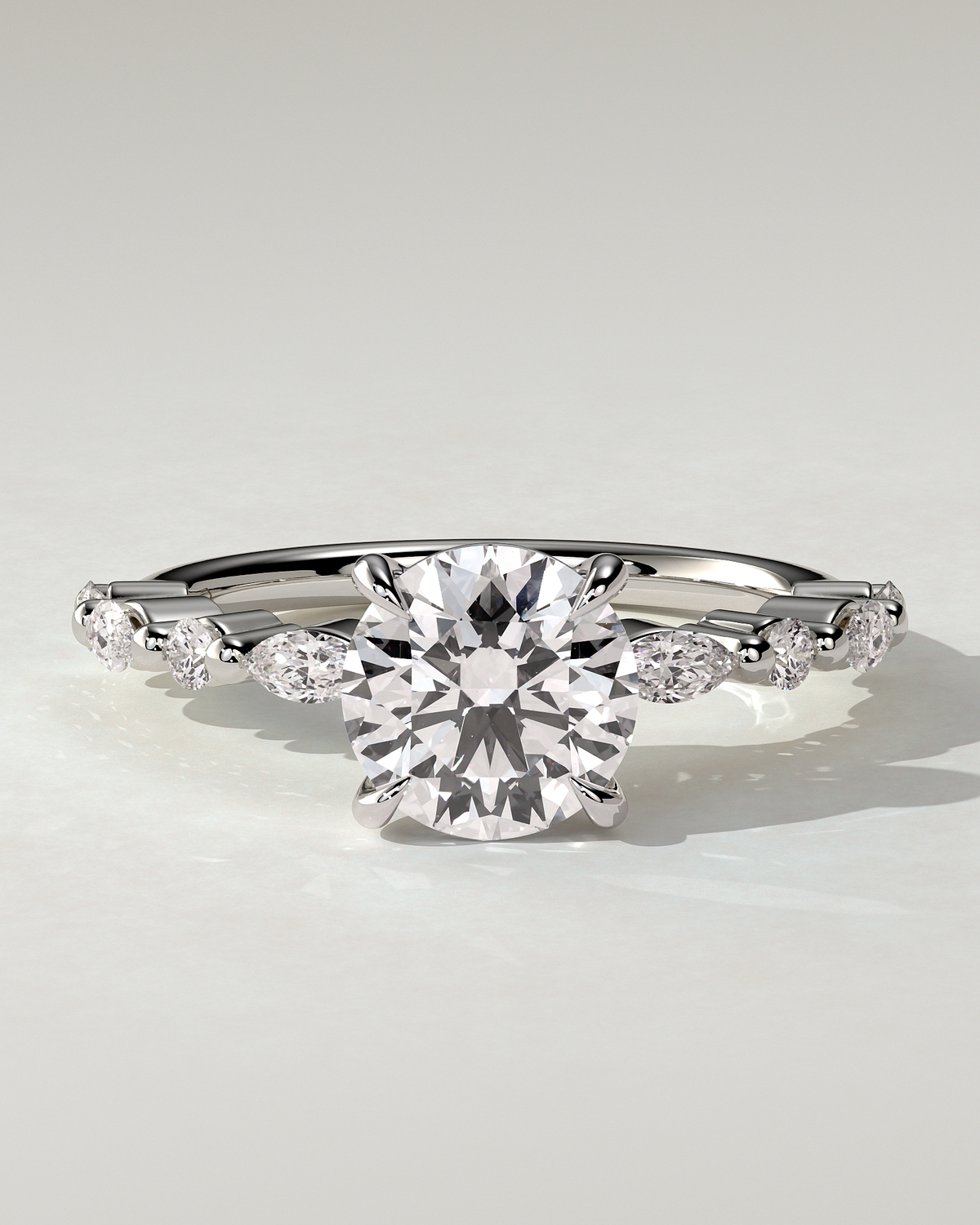 Zade Solitaire Round Ring
