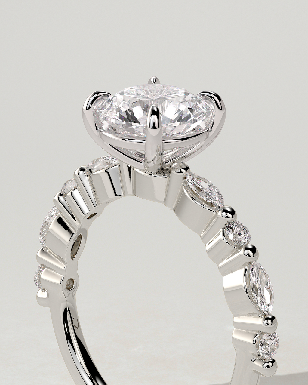 Zade Solitaire Round Ring