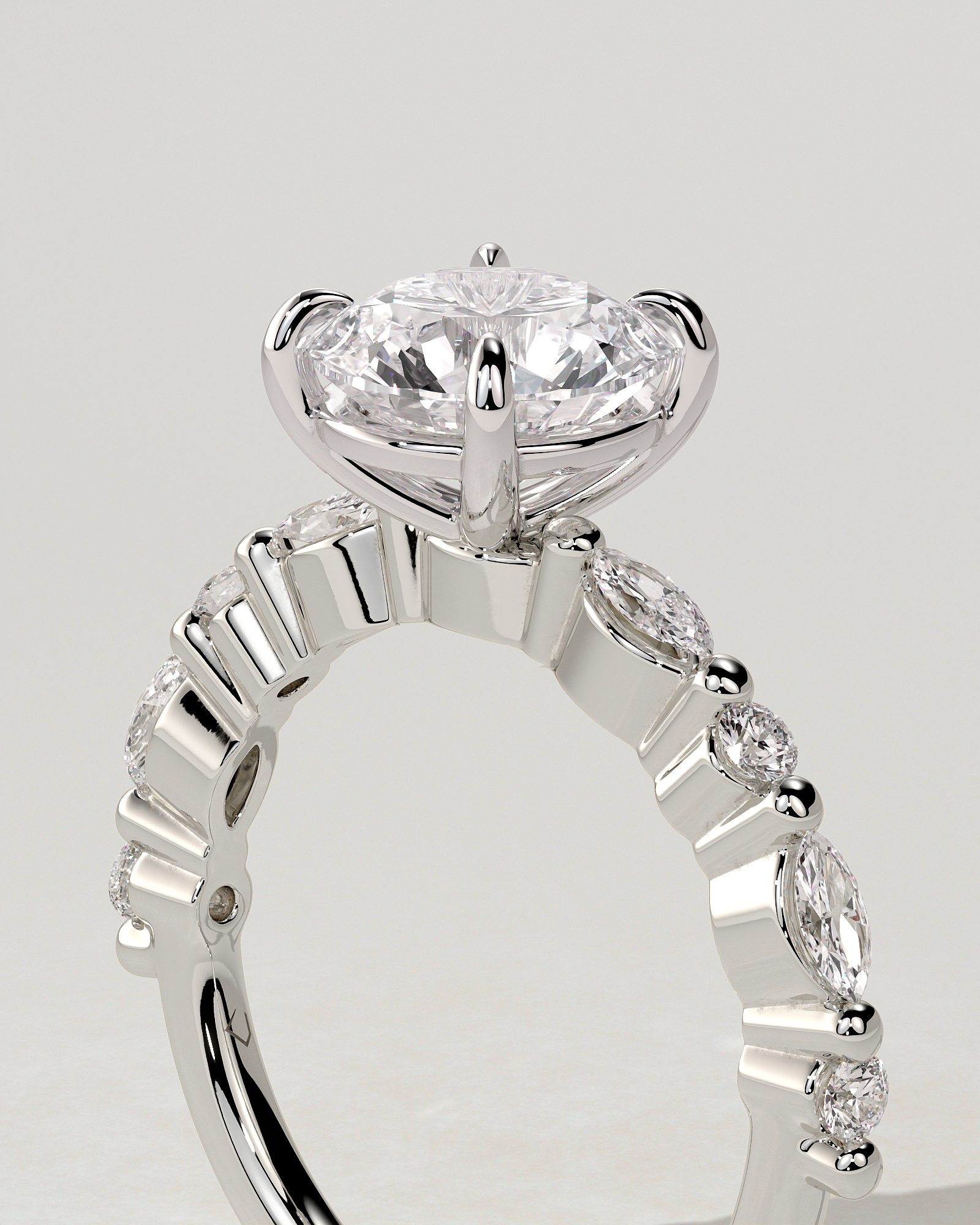 Zade Solitaire Round Ring