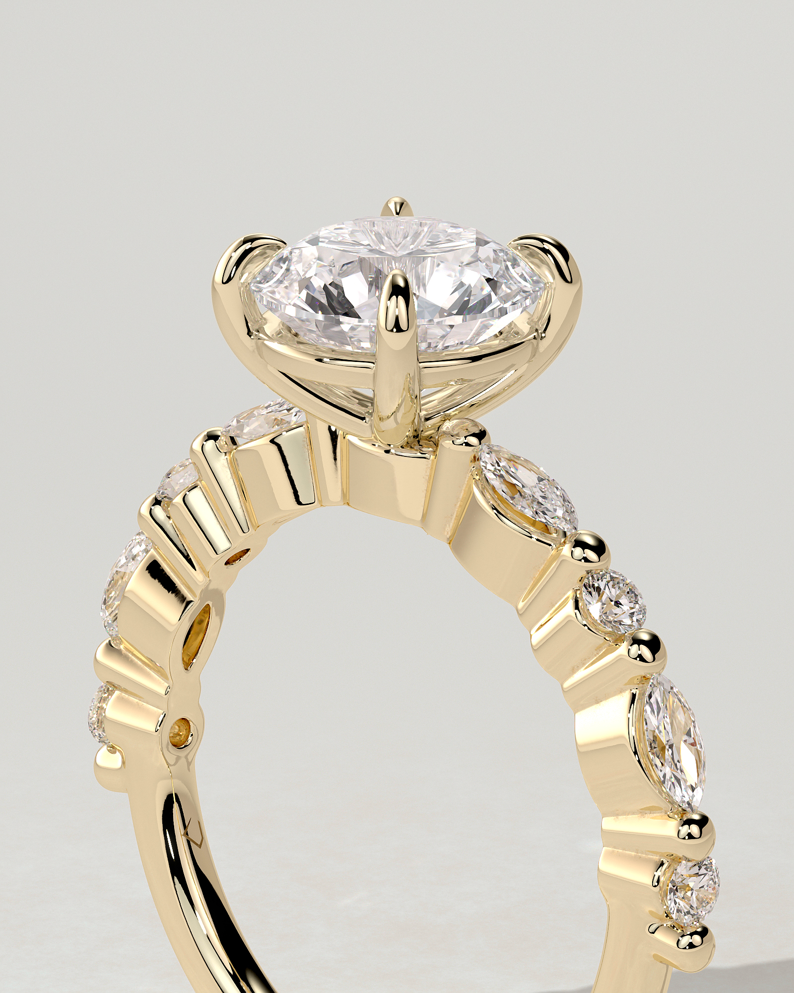 Zade Solitaire Round Ring
