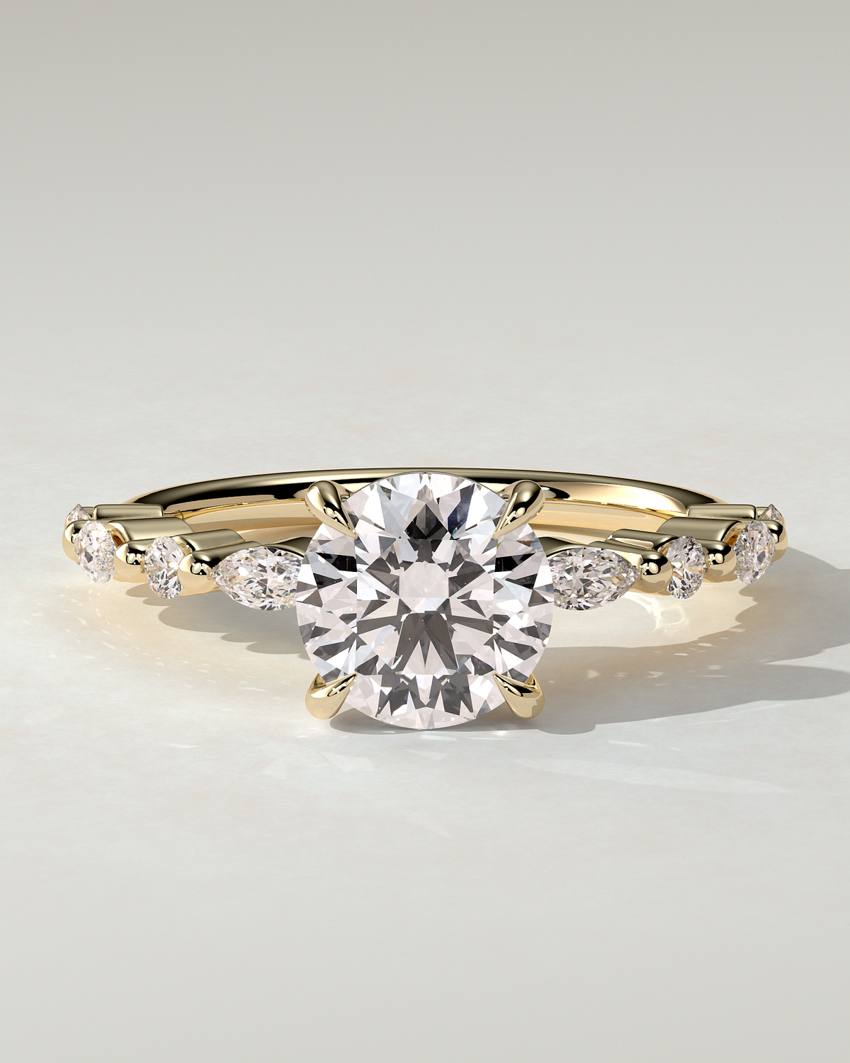Zade Solitaire Round Ring