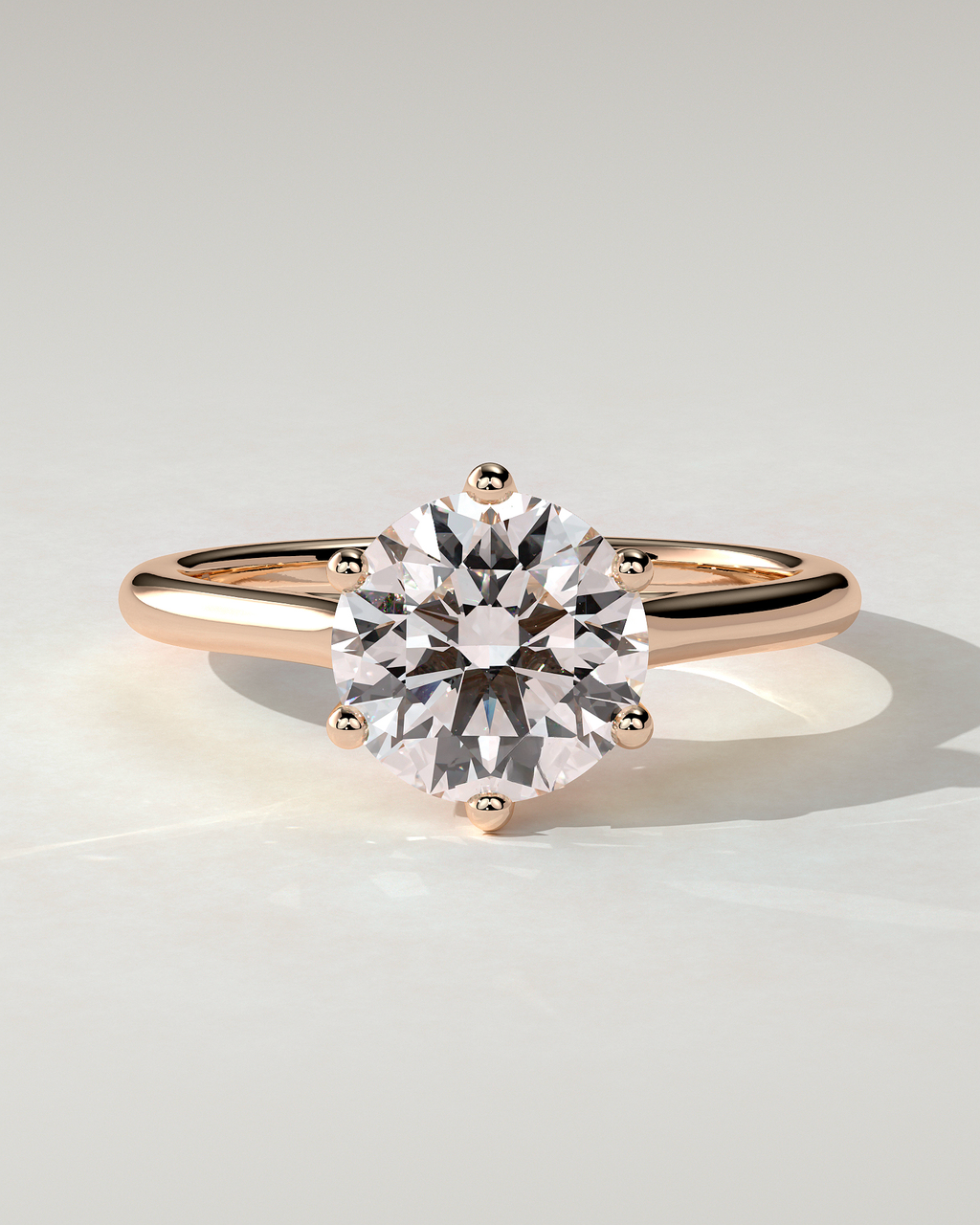 Zya Solitaire Round Ring