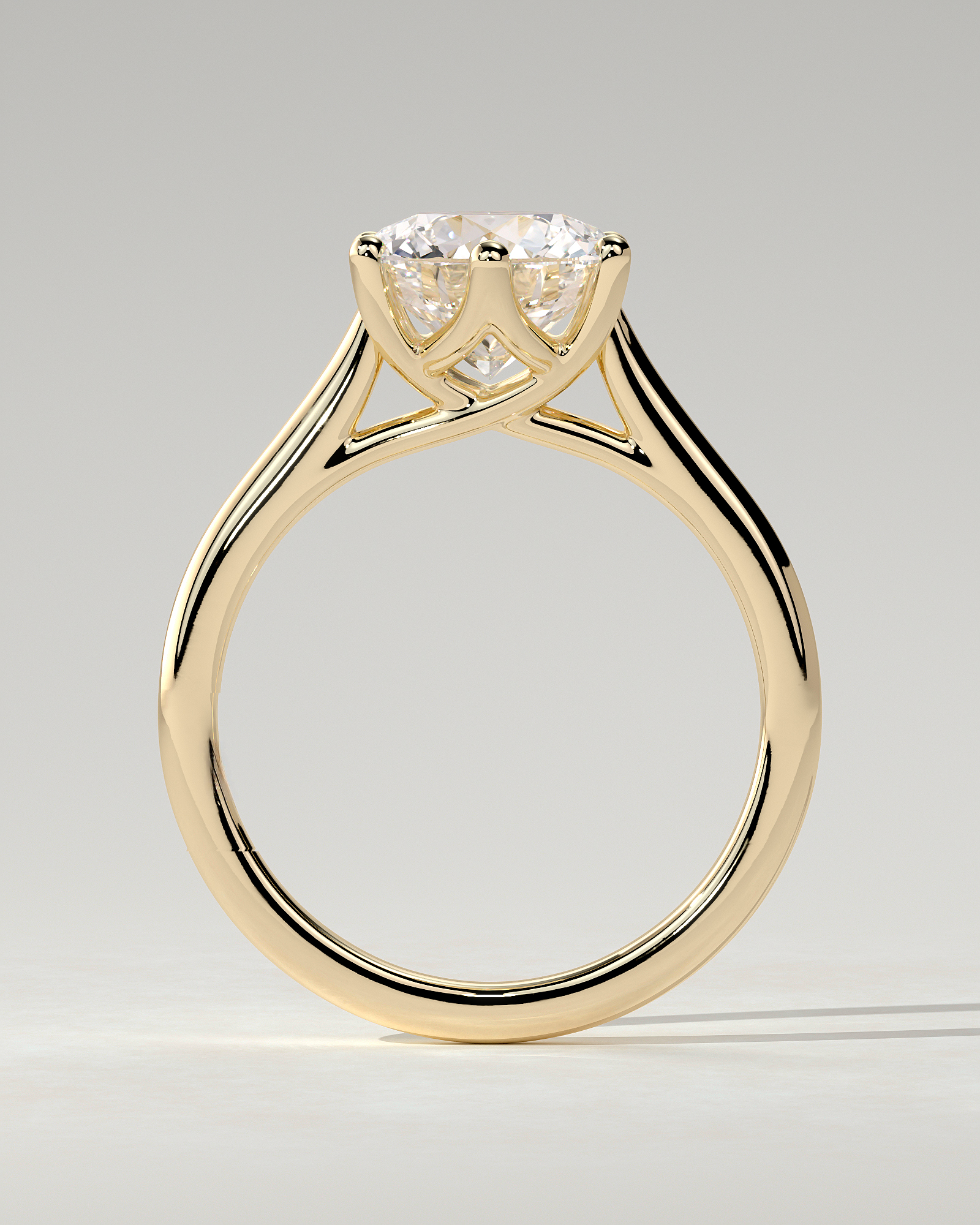 Zya Solitaire Round Ring