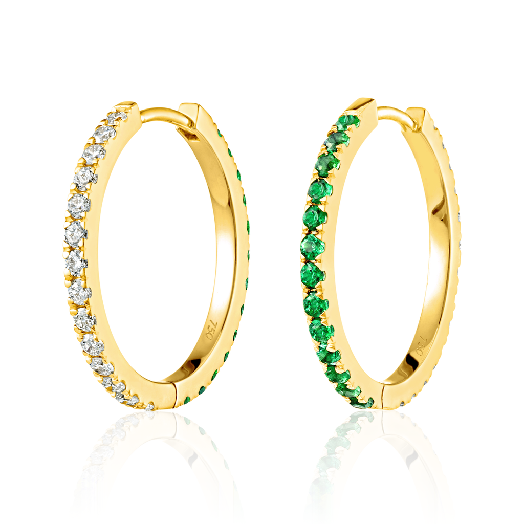 Sovereign Diamond Earrings Harmony - Medium Diamond Emerald