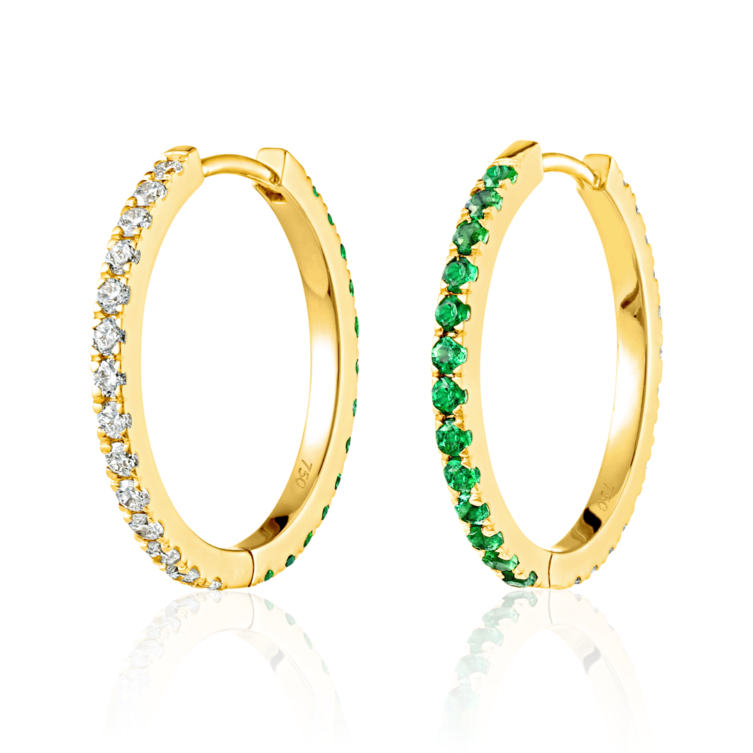 Sovereign Diamond Earrings Harmony - Medium Diamond Emerald