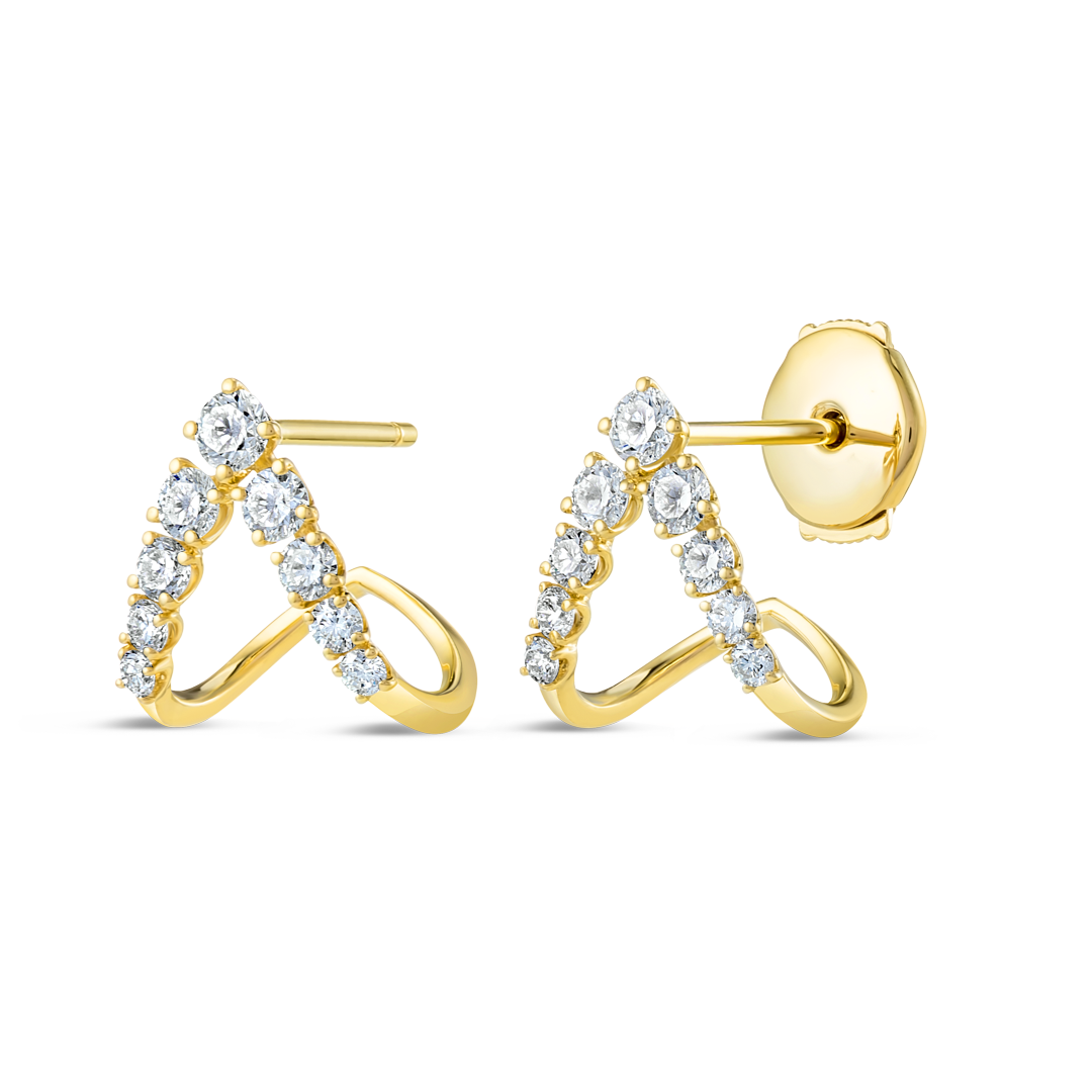Ethereal Diamond Earrings Legacy - V-Shaped Diamond Curl