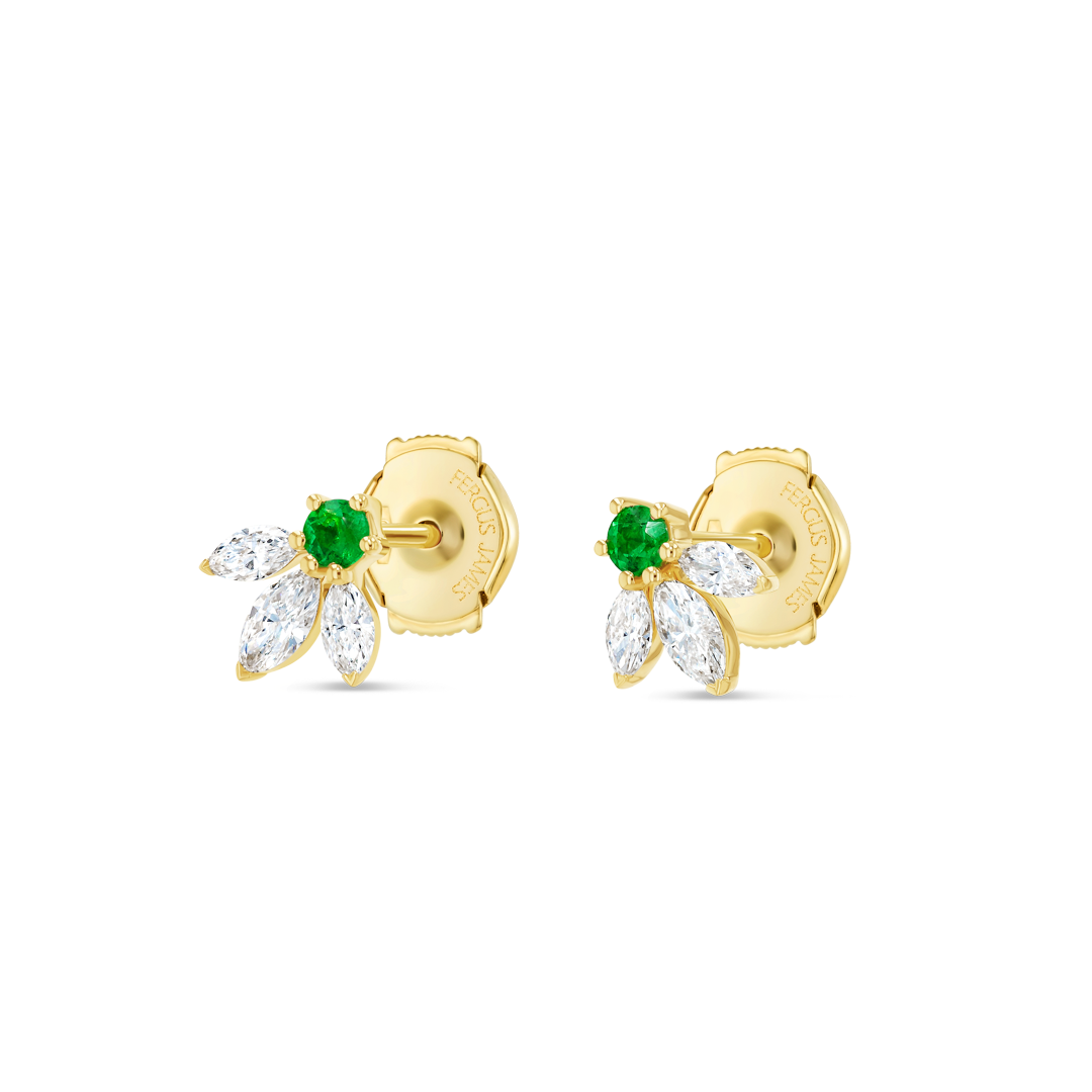 Royal Diamond Earrings Harmony - Pixie Wing Green