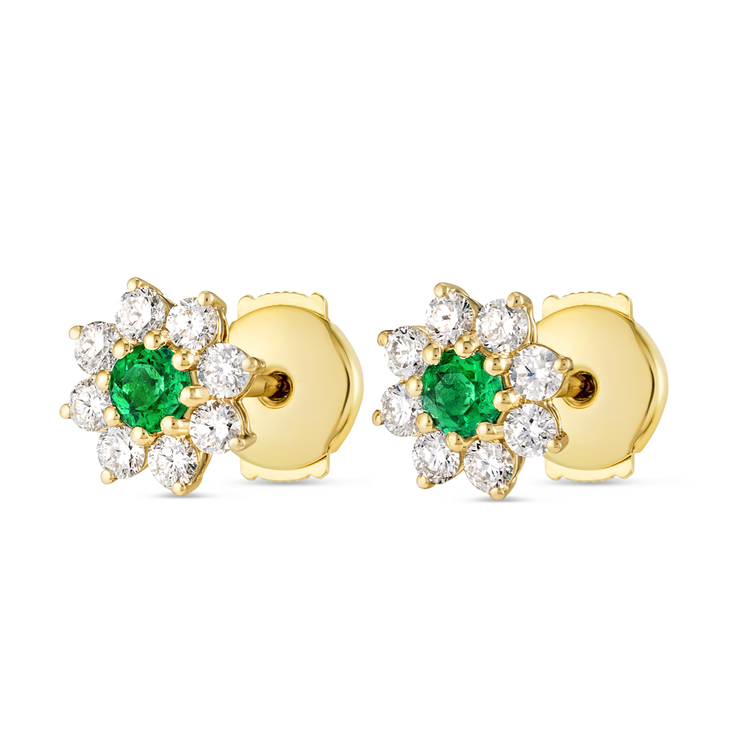 Regal Diamond Earrings Essence - Colombian Emerald Diamond