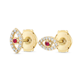 Ethereal Diamond Earrings Harmony - Ruby Evil Eye