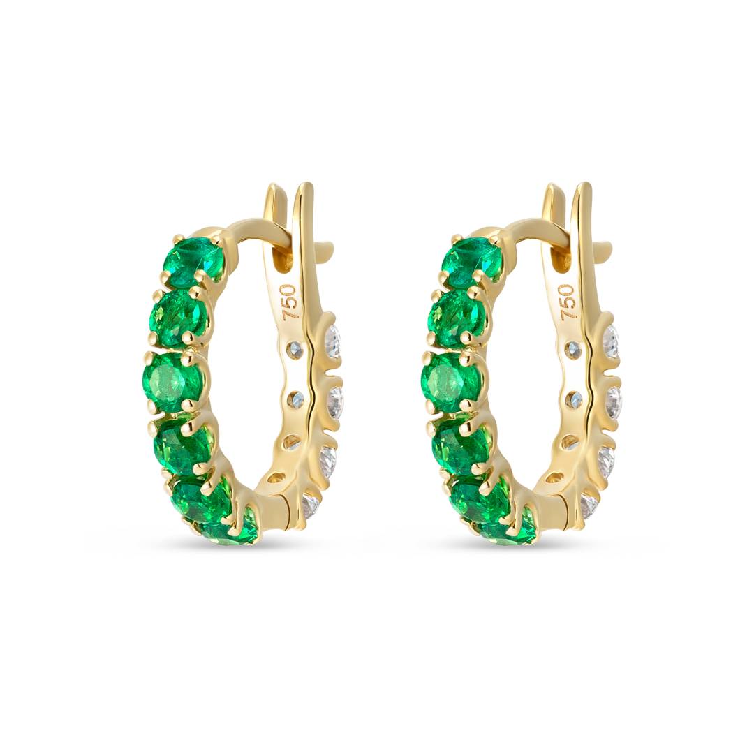 Ethereal Diamond Earrings Grandeur - Mini Diamond Emerald