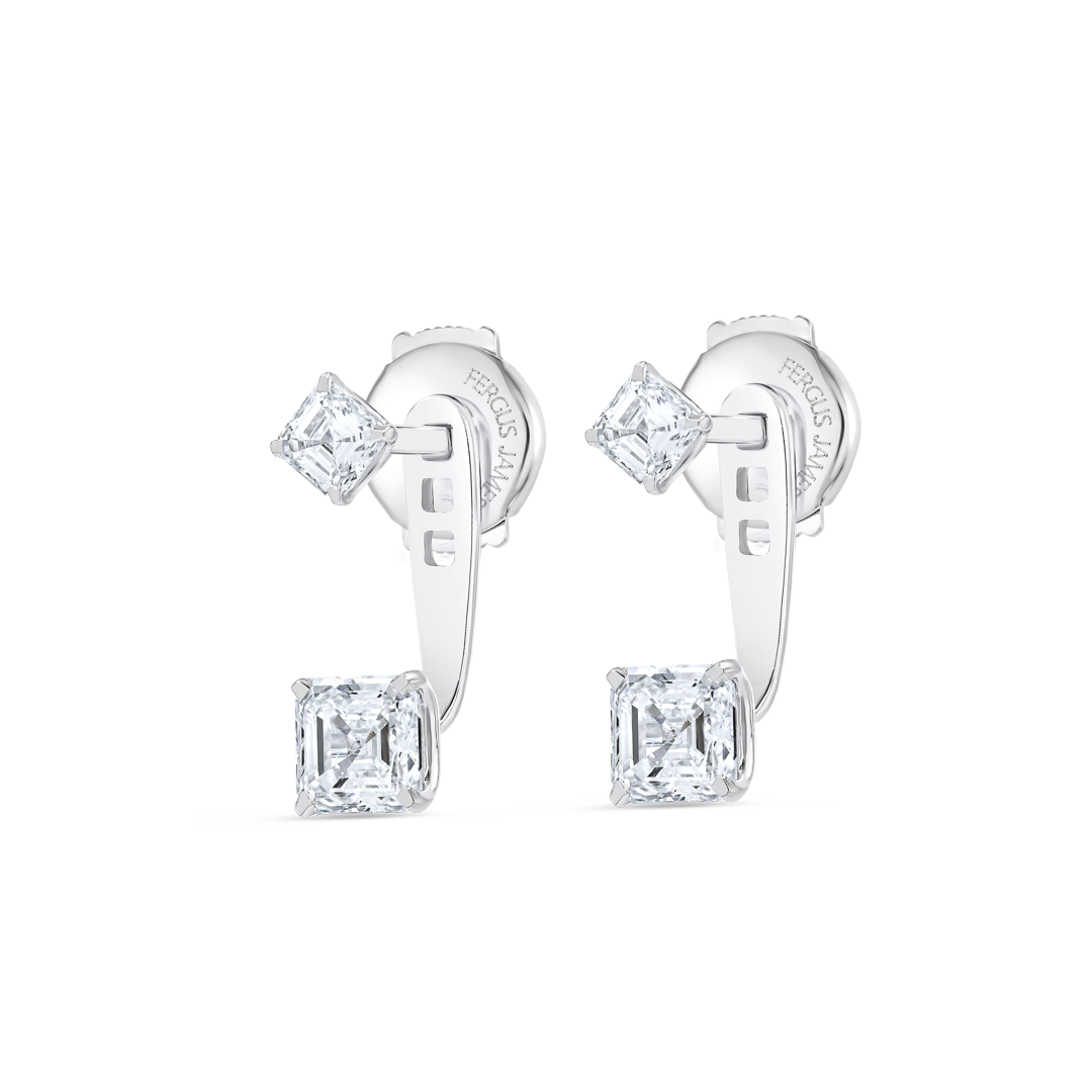 Infinite Diamond Earrings Elegance - Asscher Shaped Diamond