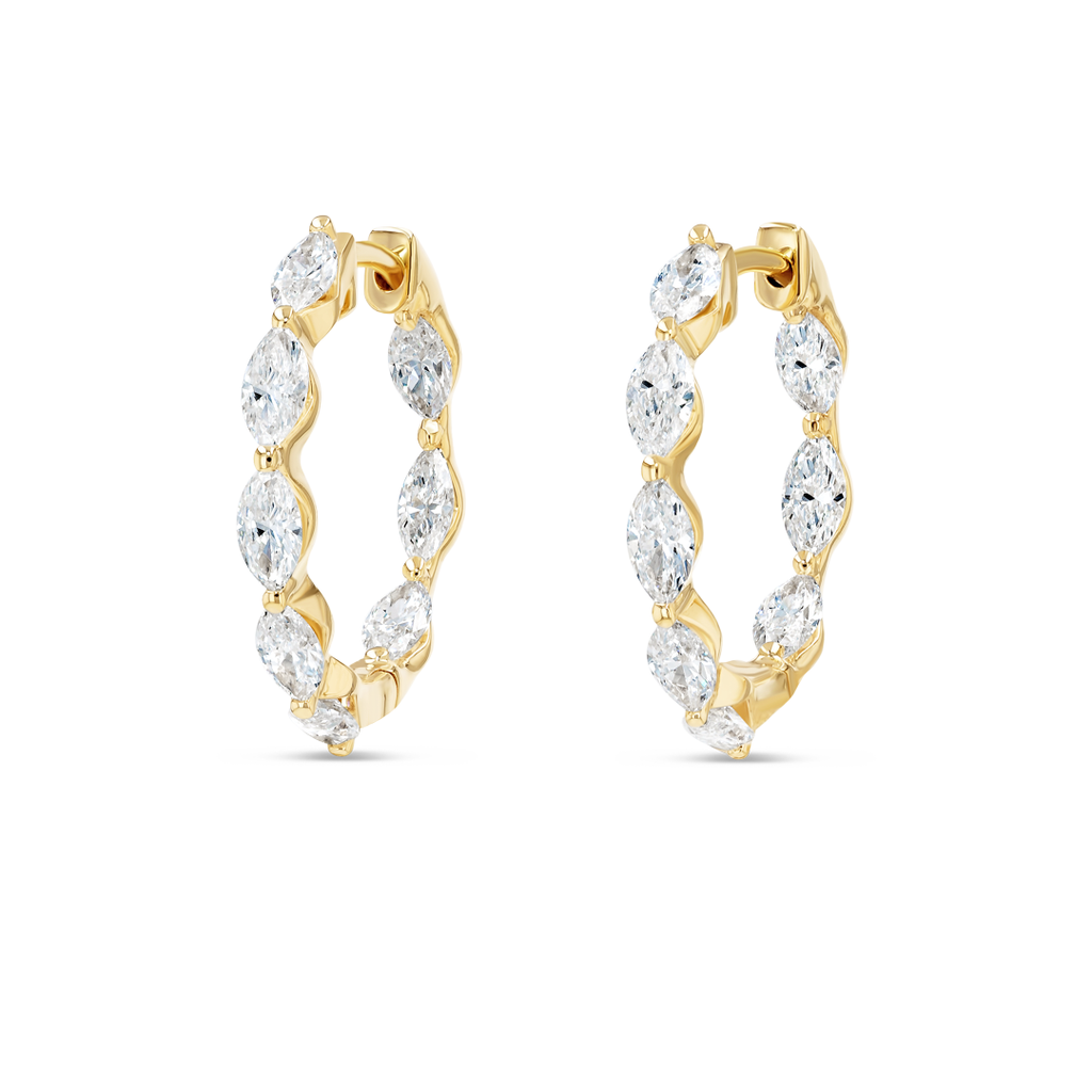 Majestic Diamond Earrings Legacy - Marquise Diamond Hoop