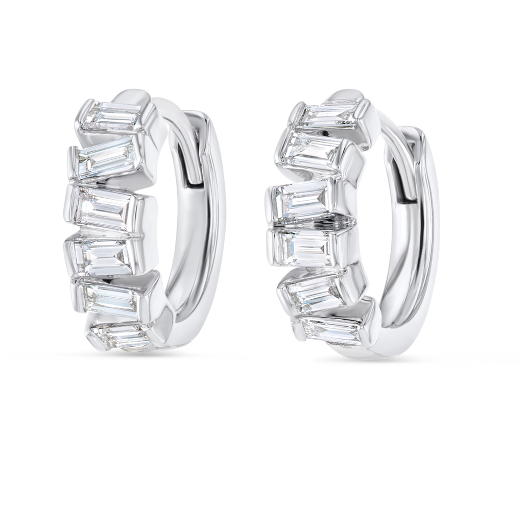 Regal Diamond Earrings Grace - Half Horizontal Baguette
