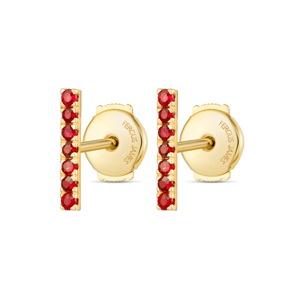 Majestic Diamond Earrings Grace - Elegant Ruby Bar