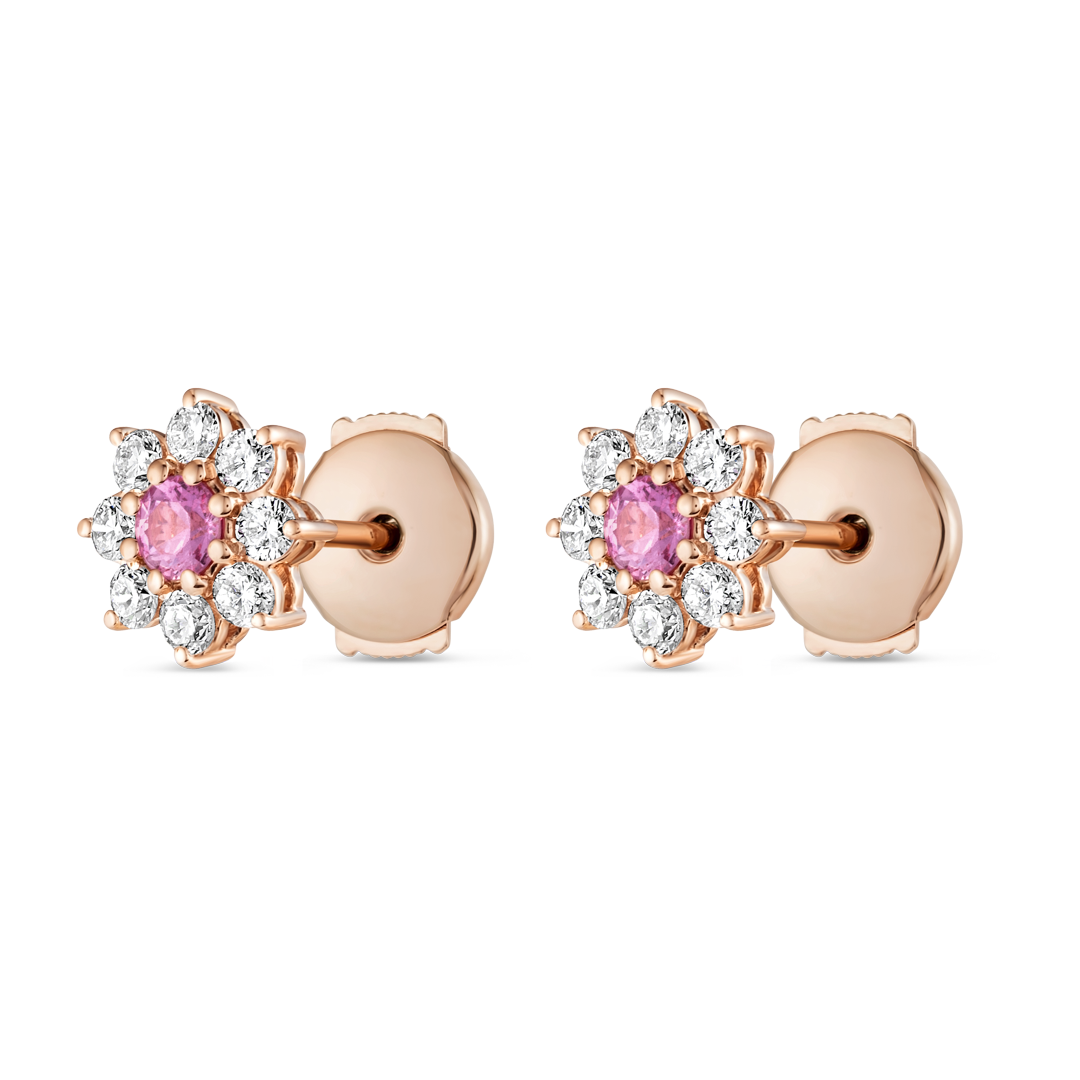 Ethereal Diamond Earrings Heirloom - Sri Lankan Pink