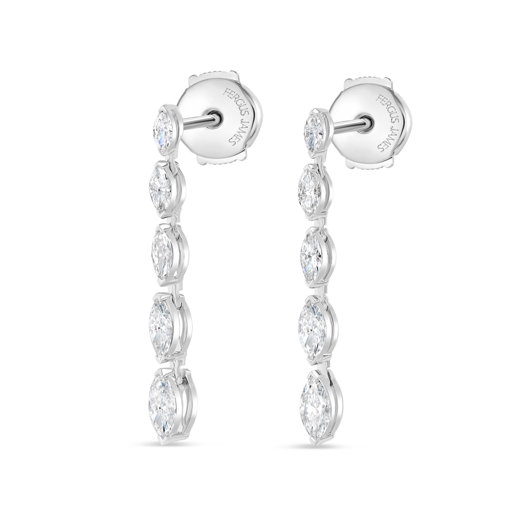 Aura Diamond Earrings Grace - Graduated Marquise Diamond