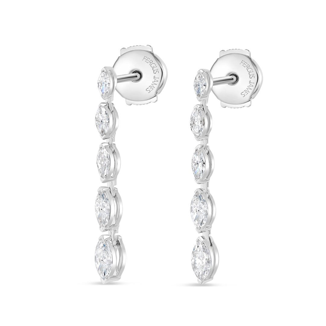 Aura Diamond Earrings Grace - Graduated Marquise Diamond