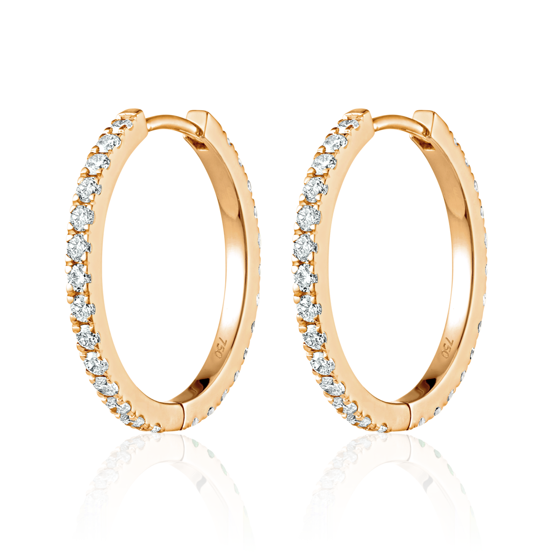 Ethereal Diamond Earrings Illumination - Medium Diamond Hoop