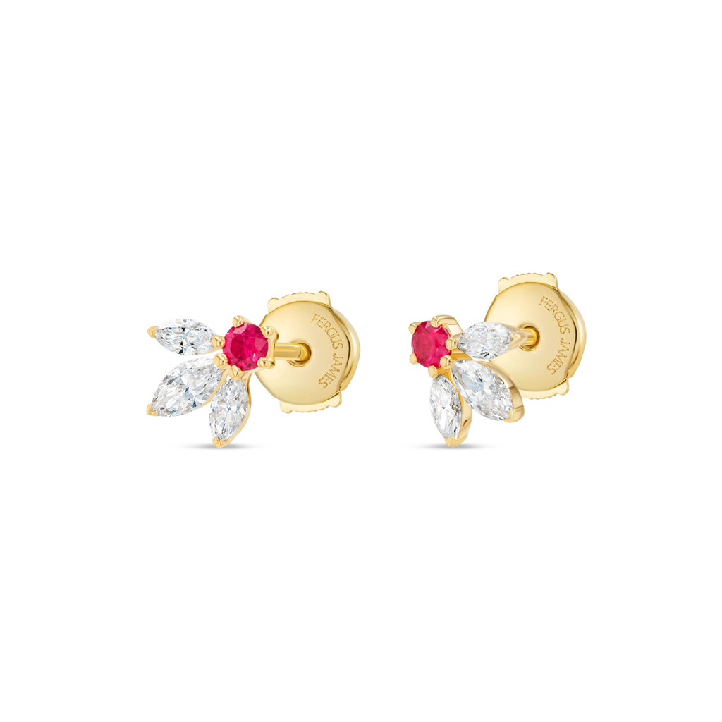 Timeless Diamond Earrings Opulence - Pixie Wing Ruby