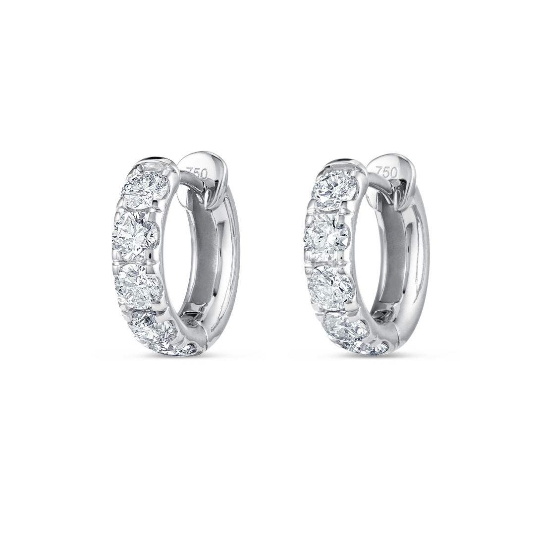 Timeless Diamond Earrings Opulence - Classic Diamond Huggie