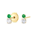 Serene Diamond Earrings Elegance - Duo Emerald Diamond