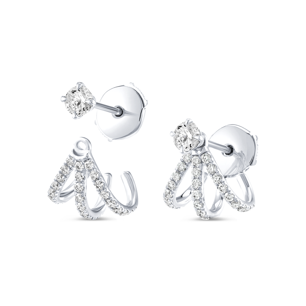 Eternal Diamond Earrings Essence - Triple Huggie Detachable