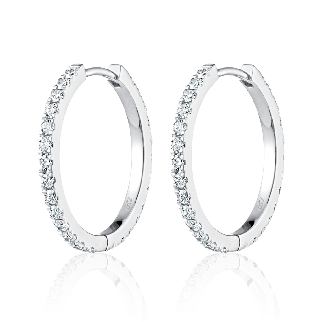 Majestic Diamond Earrings Radiance - Medium Size Hoop