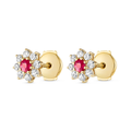 Luminous Diamond Earrings Heirloom - Deep Red Ruby