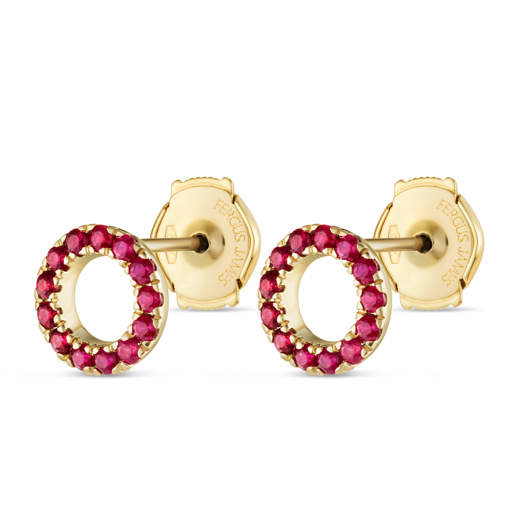 Timeless Diamond Earrings Harmony - Circular Ruby