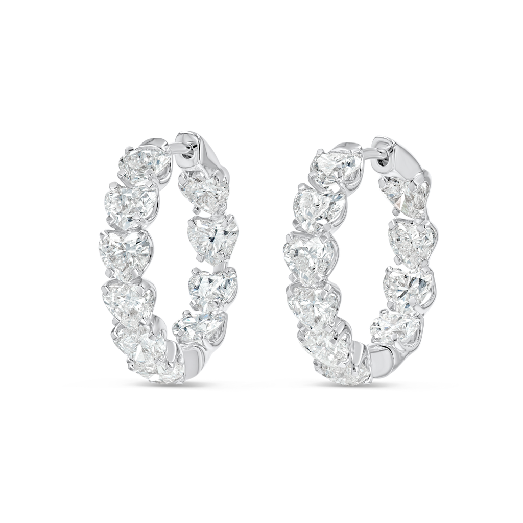 Sovereign Diamond Earrings Elegance - Heart Diamond Hoop