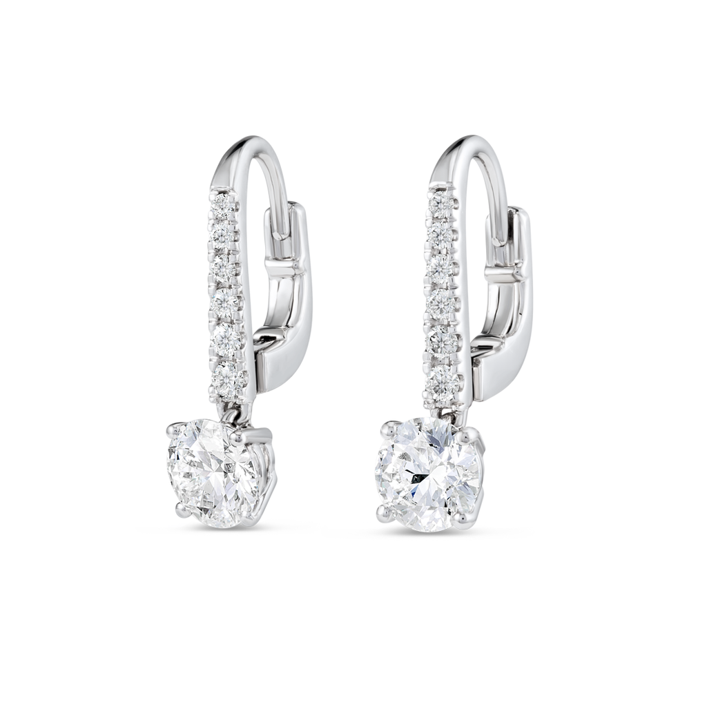 Ethereal Diamond Earrings Harmony - Round Diamond Drop